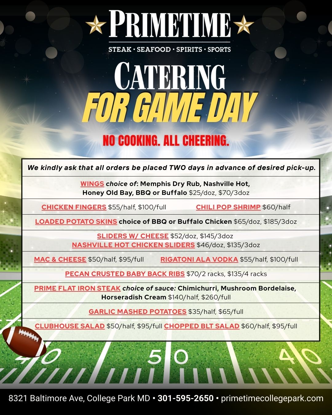 PT GAME DAY CATERING